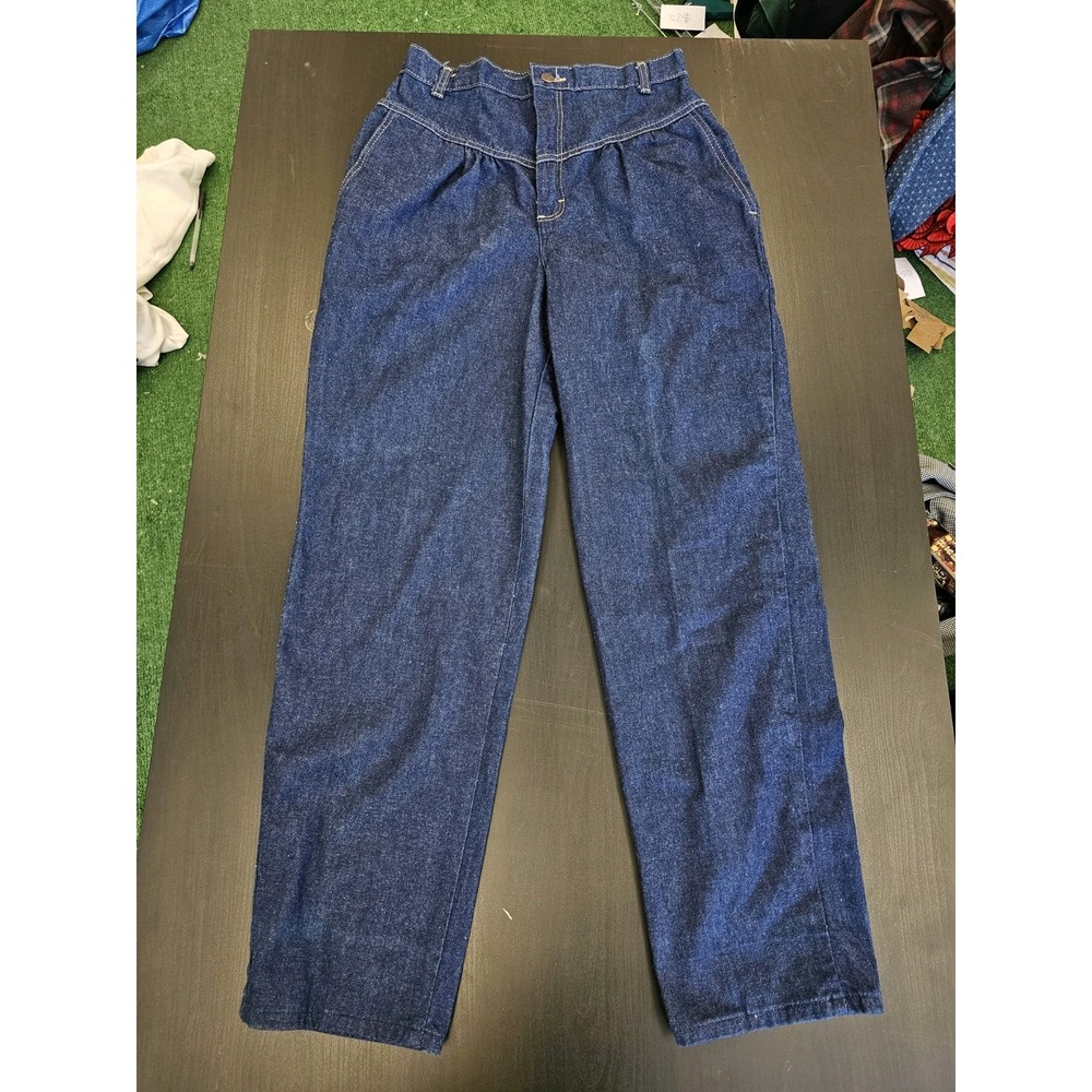 Vintage 60s Beeline Fashions High Rise Yoke Front Bareback Taper Leg Mom‎ Jeans